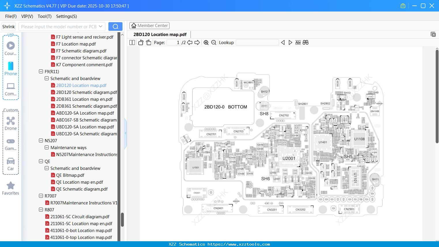 OPPO 2BD120 Location Map